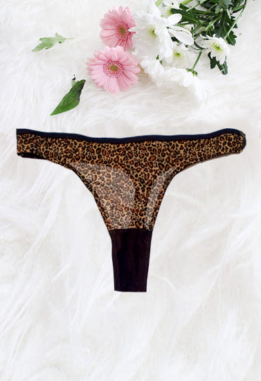 Flirty Leopard Print Lace Thong