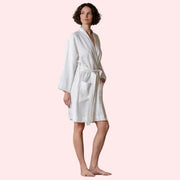 Elegant Natural Genova Linen Bath Robe - Purely Femme