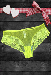 George Lemon Yellow Full See Through Net Lace Brief