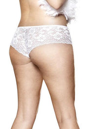 Ladies Plus Size White Lace Boyshorts - Purely Femme