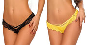 (Pack of 2) Ladies' Lace Thong Panties Set - Purely Femme