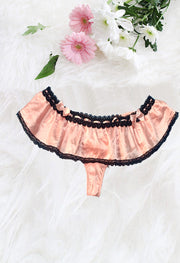 Hot Frill Seeker Peach Thong Panty