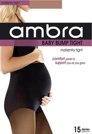 Purely Femme (AMBRA) baby bump black tall 15 denier women pantyhose pack of 2 - Purely Femme