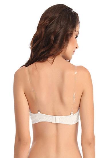 Classic White Transparent Strap Bra - Purely Femme