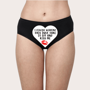 Take It Off and Kiss Me Naughty Text Panty - Purely Femme