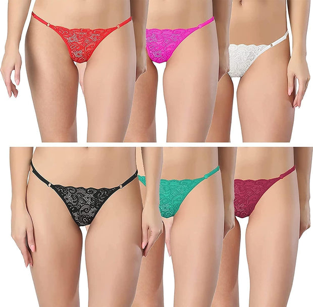 Women's Lace G-String Set - Pack of 4 - Purely Femme