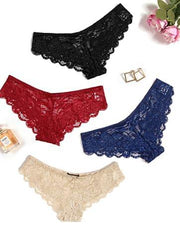 Mix of Colors Lace Thong Set - Pack of 4 - Purely Femme