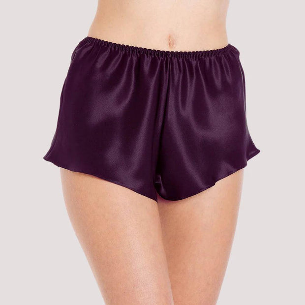 Elegant Purple Satin French Knickers - Purely Femme