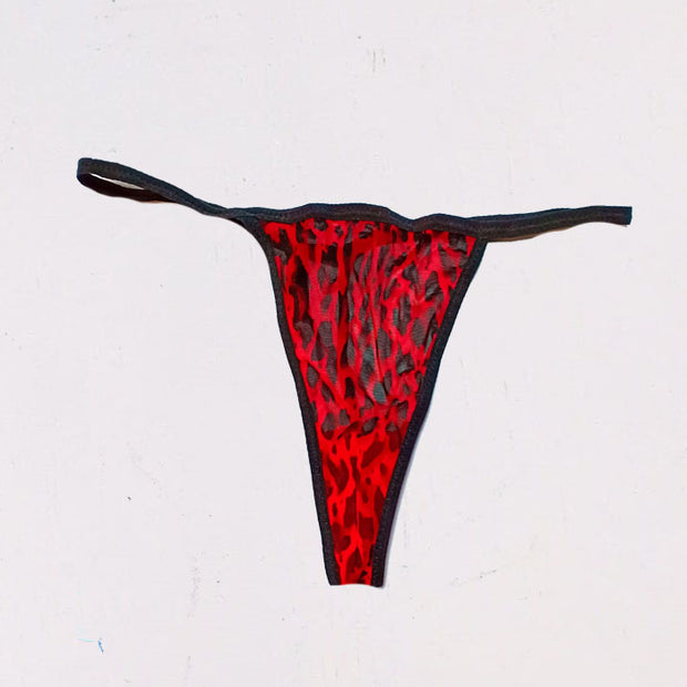 Marilyn Monroe Black & Red Flirty Transparent Printed Thong