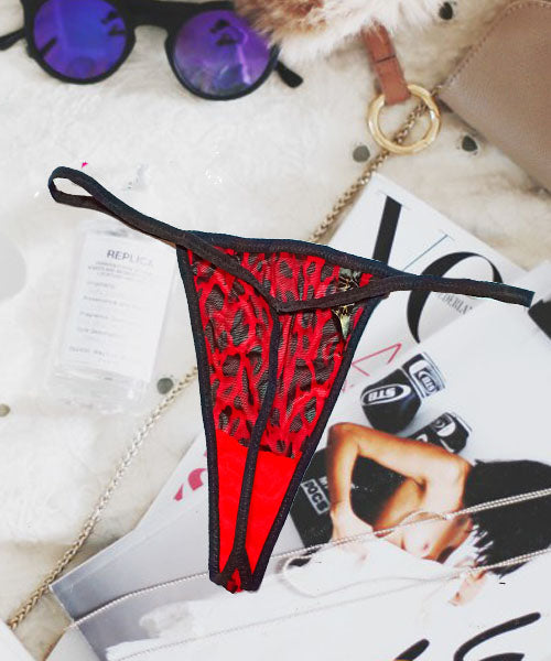 Marilyn Monroe Black & Red Flirty Transparent Printed Thong