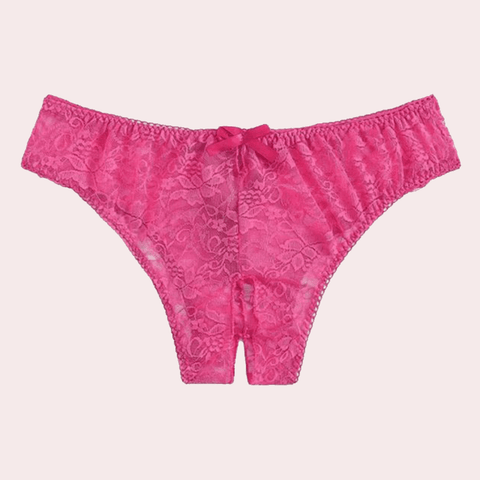 2 Pack Sexy Floral Lace Crotchless panty - Purely Femme