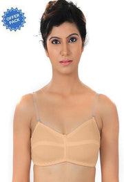 ♥Cool Creamy Transparent Strap Bra(Pk Of 2) - Purely Femme