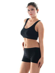 "Black" Seamless Sports Bra And Boyshort Set.