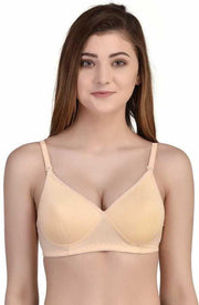 Women Beige Full Coverage Lightly Padded Bra - Purely Femme