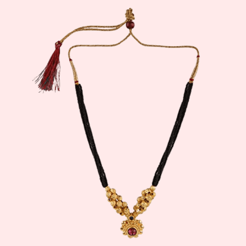 Traditional Gold Plated Thushi Mangalsutra Pendant Necklace - Purely Femme