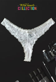 Oh La La Plus Size Seductive White Luxurious Lace Thong + 1 Free Bra