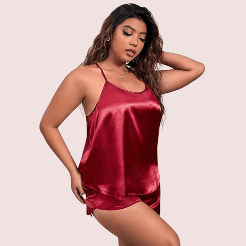 Plus Size Women's Silk Cami and Shorts Set - Purely Femme