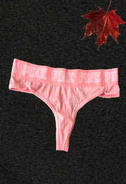 PINK Logo Cotton Stretch Thong By Victoria's Secret