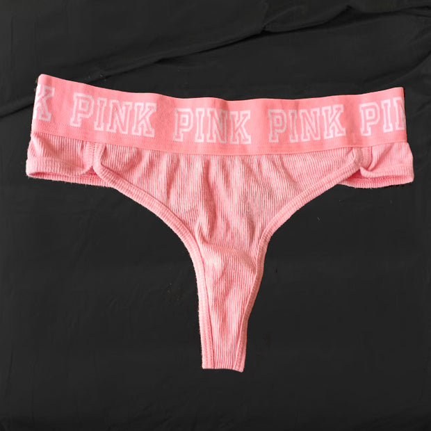 PINK Logo Cotton Stretch Thong By Victoria's Secret