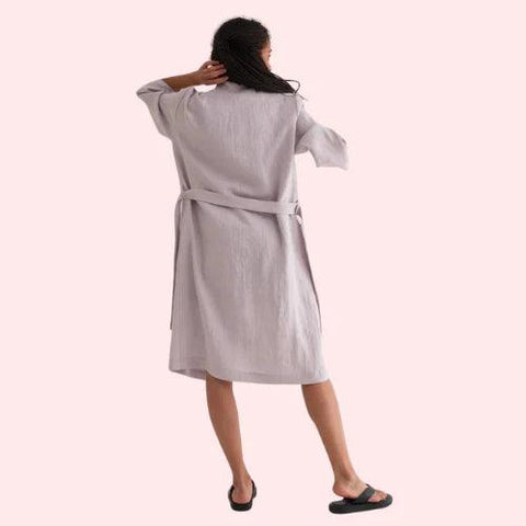 Elegance and Comfort in Premium Linen Robe - Purely Femme