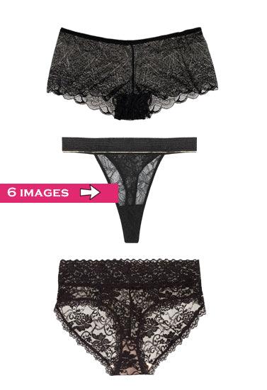 3 Pack Sensual Luxury Lace Panties - Purely Femme