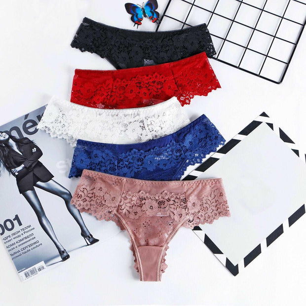 Beautiful Low Waist Thong Panties Pack (of 5) - Purely Femme