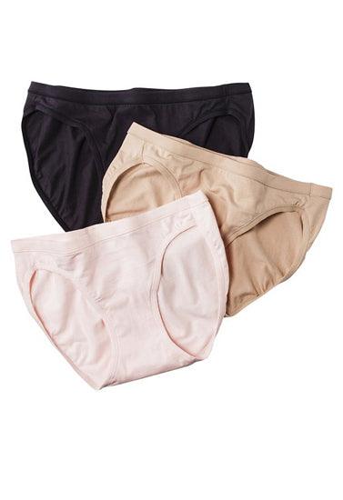 Westren Beauty Plus Size Elastic Waist Panties 3-Pack+ 1 Free Bra - Purely Femme