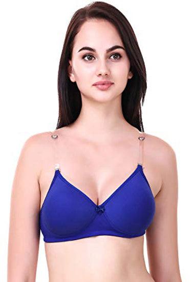 Blue Transparent Strap Bra - Purely Femme