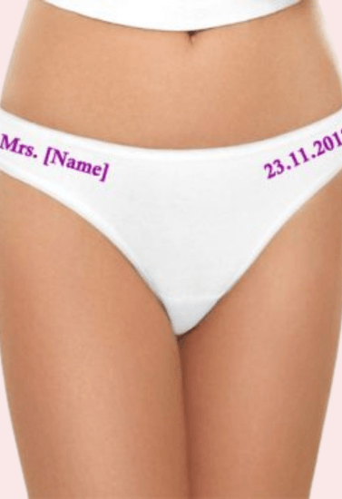 Mrs. New Name Hot Purple Print Cotton Bikini Panty - Purely Femme