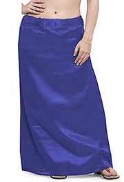 Black & Blue Satin Petticoat Combo (Free Size) - Purely Femme