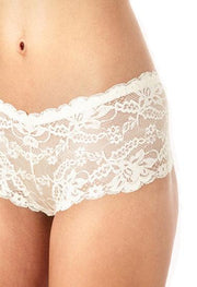 Purely Femme Sexy White Floral Lace Boyleg Panty - Purely Femme