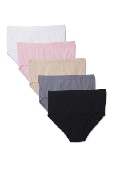 Beauty 5-Pack Soft Elastic Plus Size Panties+ 1 Free Bra - Purely Femme