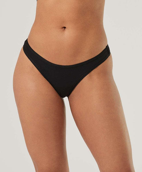 3 Pack organic cotton black thong panties - Purely Femme