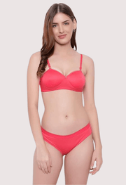 Non-Wired Cotton Push-Up Bra Panty for Women - Purely Femme