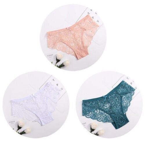 Women's Floral Bow Lace Panties Pack (Of 3) - Purely Femme