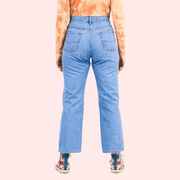 Classic 90s Boyfriend Blue Denim Wide Leg Jeans - Purely Femme