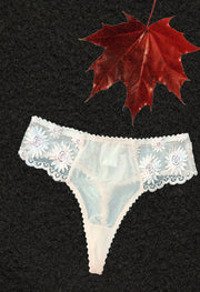 Very Sexy Floral Embroidery Lace Trim Thong