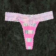 Victoria's Secret Make Me Blush Pink Lace Thong