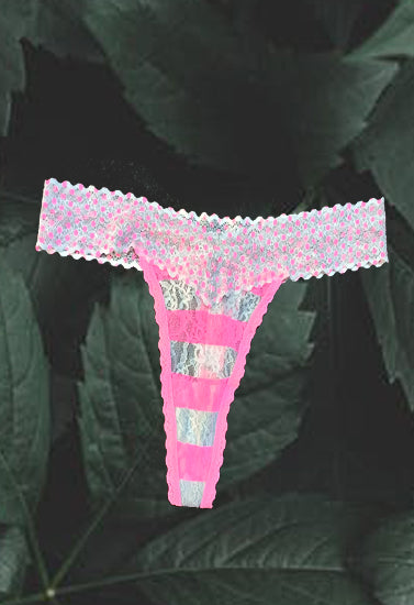 Victoria's Secret Make Me Blush Pink Lace Thong