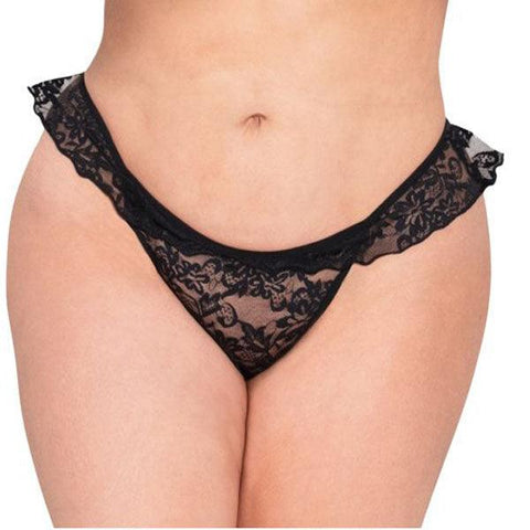 2 pack Sexy Lace Ruffled Thong Panties - Purely Femme