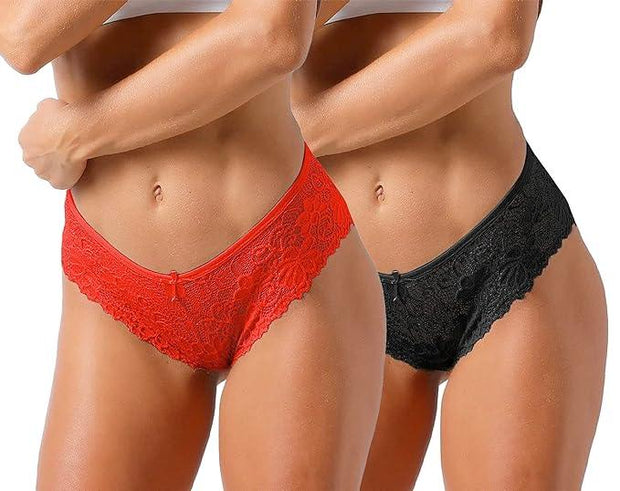 Pack of 3 Stylish Women's Lace Panties - Purely Femme