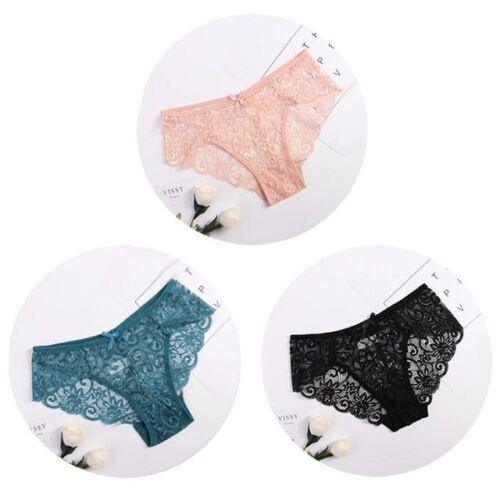 Women's Floral Bow Lace Panties Pack (Of 3) - Purely Femme