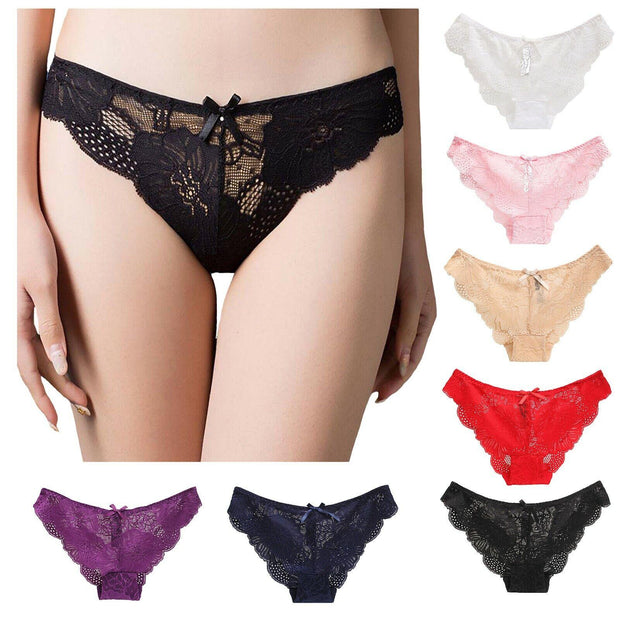 Low Waist Hollow Bow Panties Pack (of 3) - Purely Femme