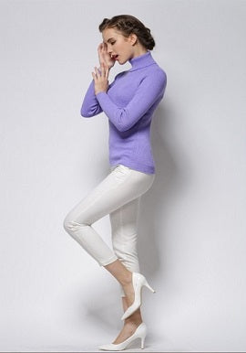 Women's Cool Lavender Turtle Neck Sweater