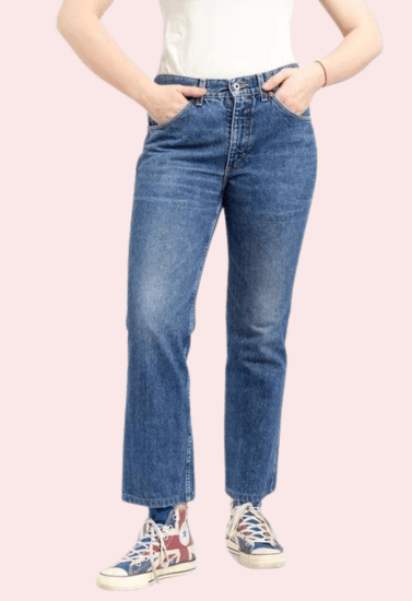 Women's 90s Blue Denim Straight Leg Jeans - Purely Femme