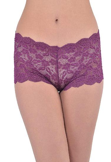 Ladies' Lace Low Waist Multicolor Boyshorts (Pk of 2) - Purely Femme