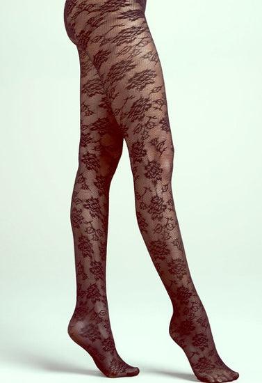 Ladies Off Black Lace Pantyhose - Purely Femme