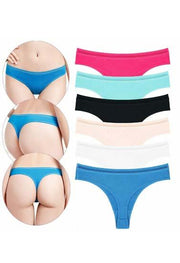 6 PACK PURE COTTON THONG PANTIES - Purely Femme