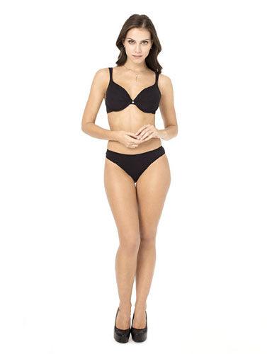 Stylish Seamless Black Push Up Bra Bikini Bottom - Purely Femme