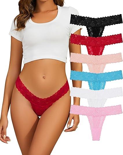 Sexy Lace Thongs for Women - Pack of 4 - Purely Femme